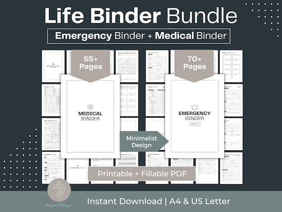Life Binder Bundle: Emergency & Medical Planner (Fillable PDF)