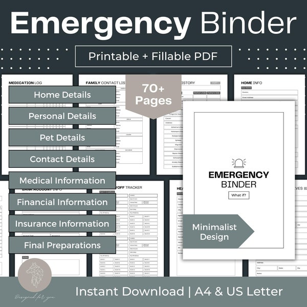 Family Emergency Binder Printable - Etsy