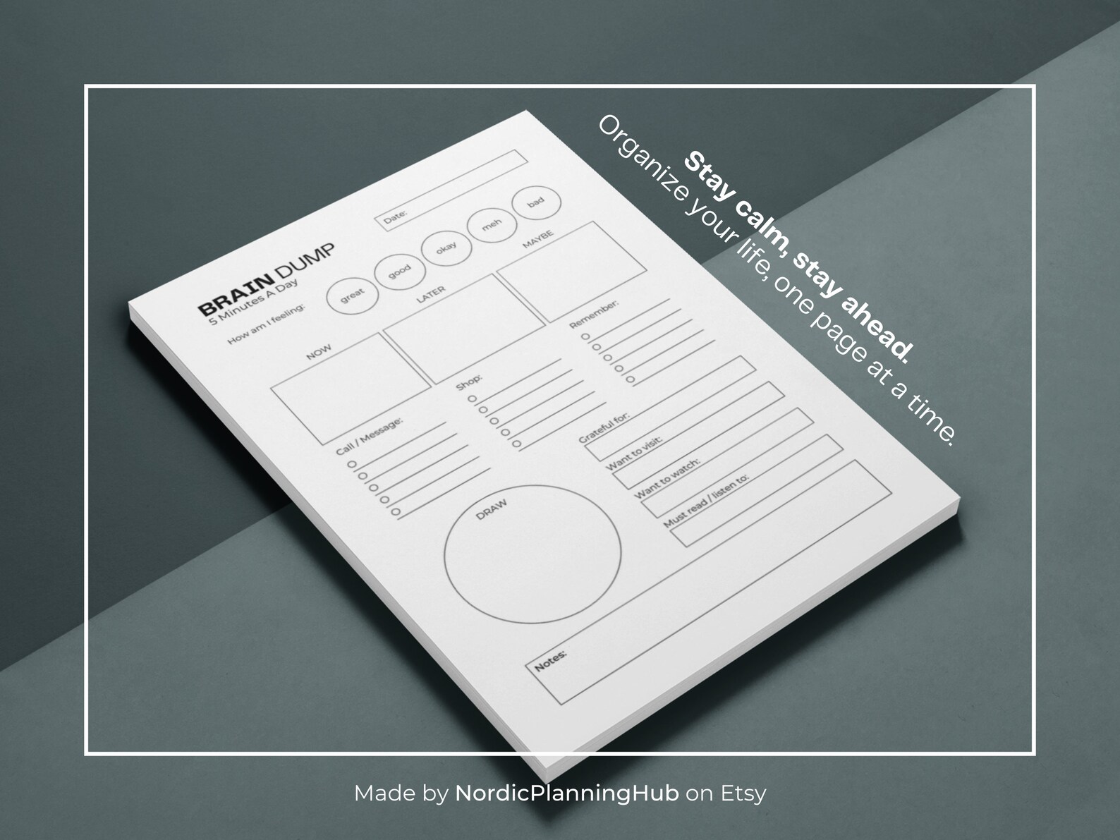 Brain Dump Printable ADHD Brain Dump to Do List Printable Etsy