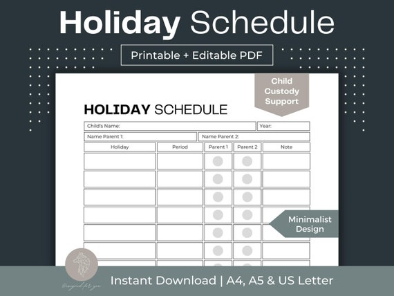 holiday-schedule-printable-child-custody-planner-fillable-pdf-etsy