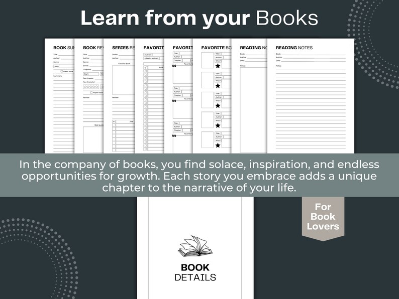 Reading Journal Bundle, Book Log, Reading Tracker (printable PDF) - Etsy