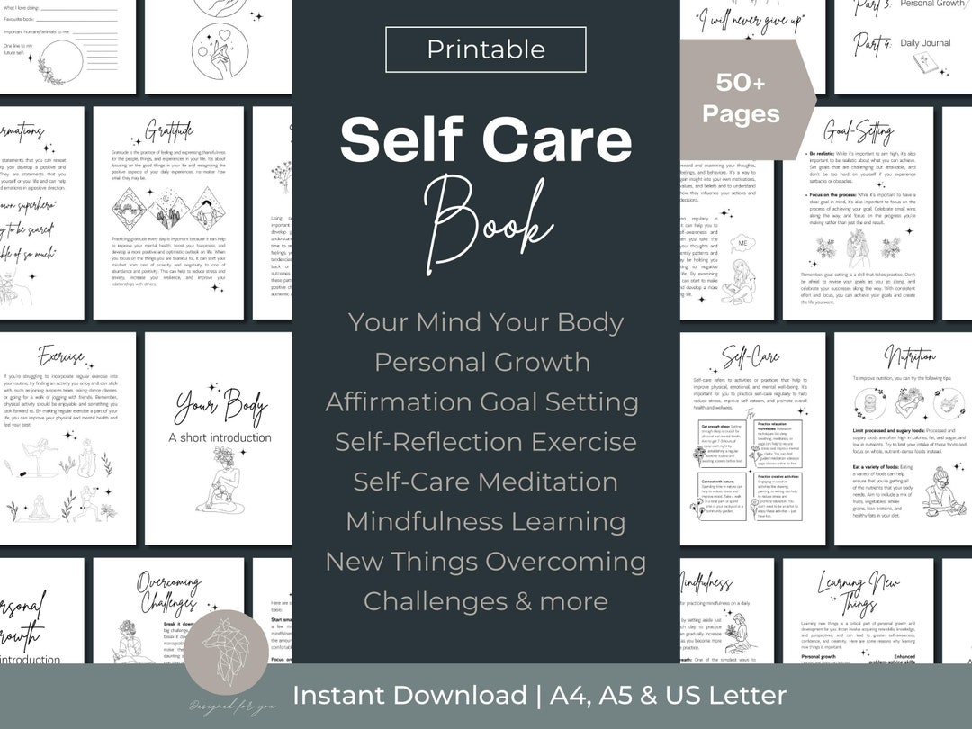 Self Care Planner Bundle: Mind, Body, Confidence Journal (printable) - Etsy
