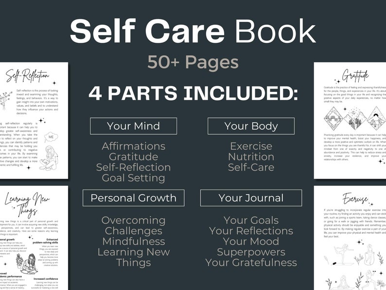 Self Care Planner Bundle: Mind, Body, Confidence Journal (printable) - Etsy