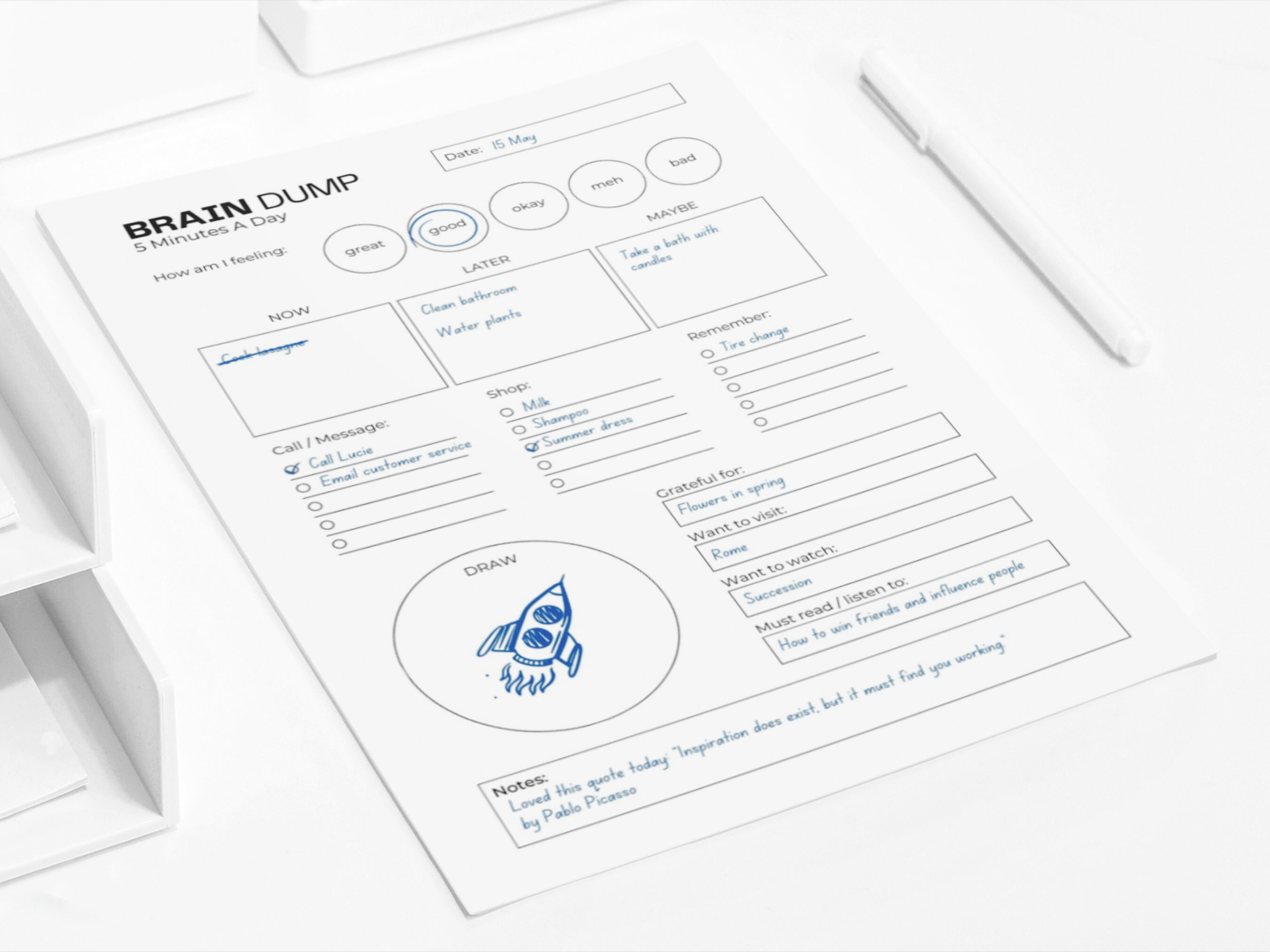 Brain Dump Printable ADHD Brain Dump to Do List Printable Etsy