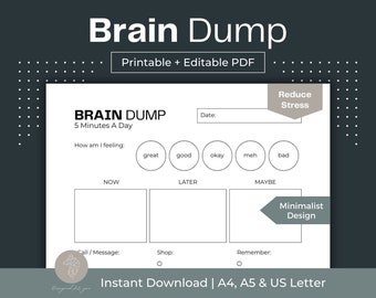 ADHD hersendump afdrukbaar | Takenlijst dagelijkse planner (invulbare pdf)