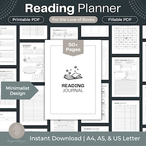 Lezen Planner, Lezen Journal Bundel, Boek Log, Boek Lezen Planner Afdrukbaar, Lezen Planner Afdrukbaar, Boek Lezen Planner Bundel