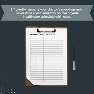 Appointment Tracker Printable Doctor Appointment Log Fillable PDF For Your Medical Binder Doctor Visit Log Book Doctor Visits Tracker image 3