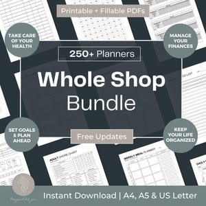 Whole Shop Bundle Spar-Challenge Druckbare Notfall Mappe Ausfüllbare PDF Medizinische Mappe End of Life Planer Geld Finanzierungsplaner & Mehr