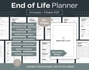 Agenda de fin de vie After I'm Rated Planner Classeur Just In Case Classeur de documents importants Classeur et classeur Et si c'était le cas Planification de fin de vie