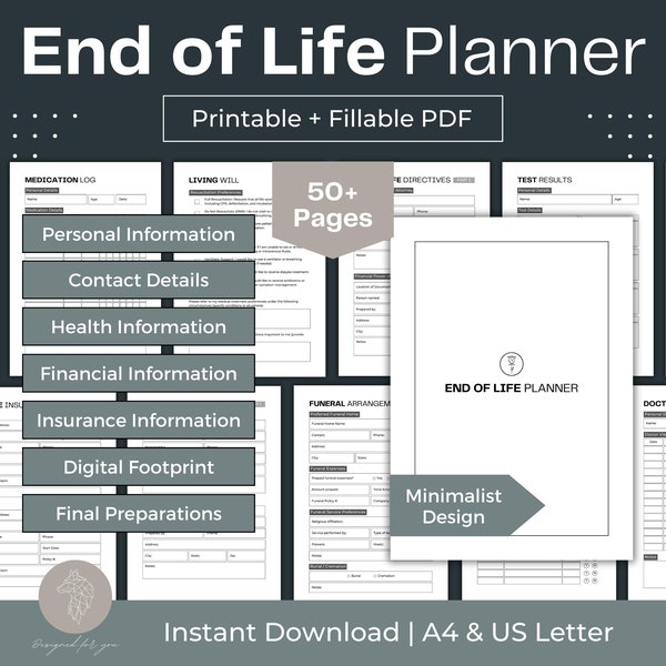 End of Life Planner After I'm Gone Planner Just In Case Binder Important Document Binder Life Organizer What if Binder End of Life Planning