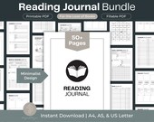 Reading Journal Bundle, Book Planner Printable (PDF)