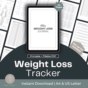 Gewichtsverlies tracker afdrukbaar, gewichtsverlies dagboek, gewichtsverlies agenda, gewichtsverlies grafiek, wekelijkse maaltijdplanner, training tracker, invulbaar