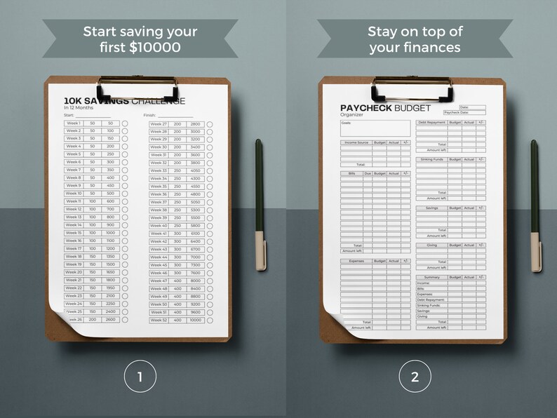 Finance Bundle Printable: Savings Challenge, Debt Tracker (Fillable PDF) image 4