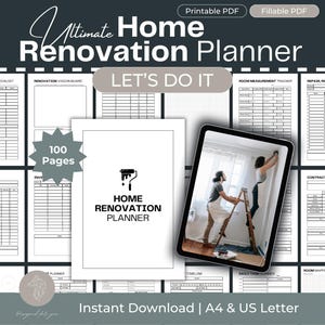 Home Renovation Planner, Home Improvement, Renovation Budget Tracker, Renovation Tracker, Renovation Checklist, Home Project Planner, PDF