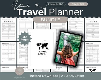 Pacchetto completo di pianificazione di viaggio, itinerario, diario, lista di controllo (PDF)