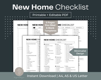New Home Checklist Moving Checklist First Home Buyer Checklist New Home Essentials Checklist First Apartment Checklist