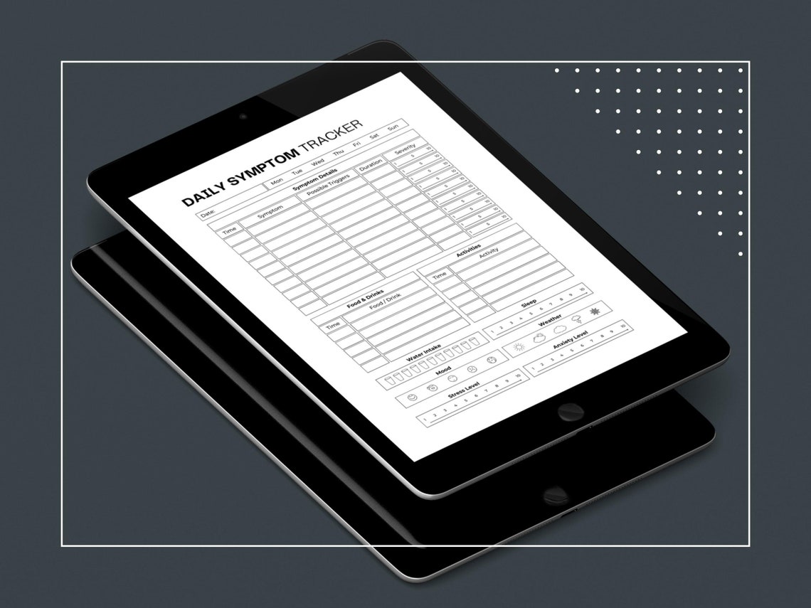 Printable Daily Symptom Tracker Fillable PDF Chronic Illness Tracker ...