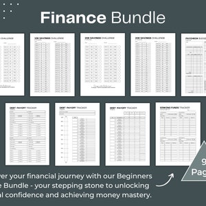 Finance Bundle Printable: Savings Challenge, Debt Tracker (Fillable PDF) image 2