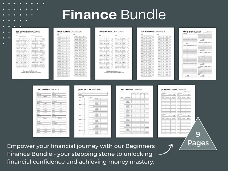 Finance Bundle Printable: Savings Challenge, Debt Tracker (Fillable PDF) image 2