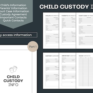 Printable Child Custody Binder Child Custody Planner Fillable PDF Co ...