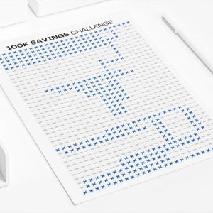 100K Savings Challenge Printable | Minimalist Design (a4/a5/letter PDF ...