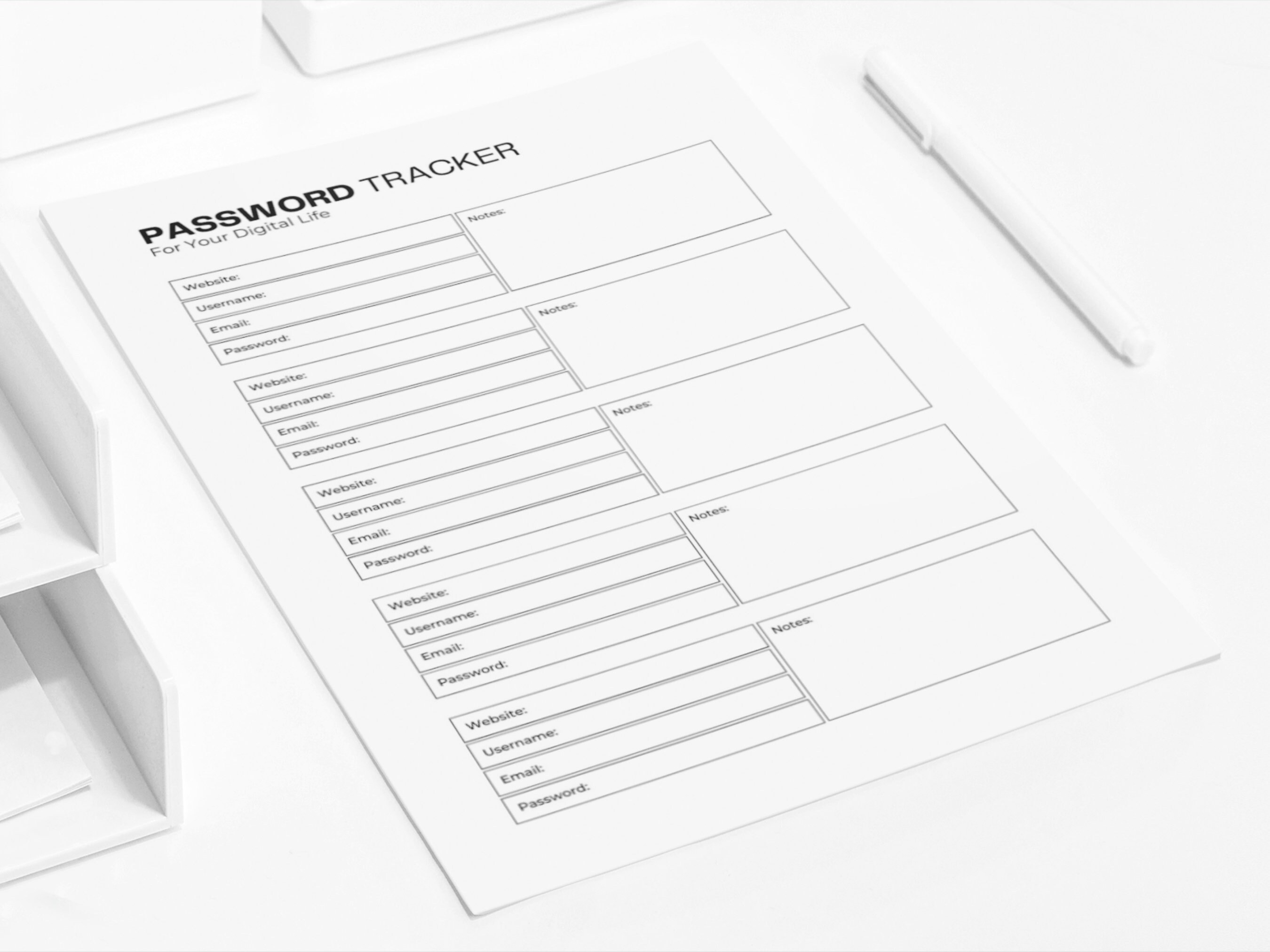 Password Tracker Printable, Fillable Password Log (A4, A5, Letter) - Etsy