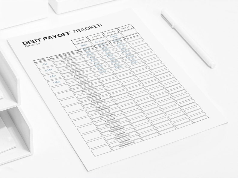 Finance Bundle Printable: Savings Challenge, Debt Tracker (Fillable PDF) image 5