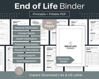 End of Life Planner After I&#39;m Gone Planner Just In Case Binder Important Document Binder Life Organizer What if Binder End of Life Planning