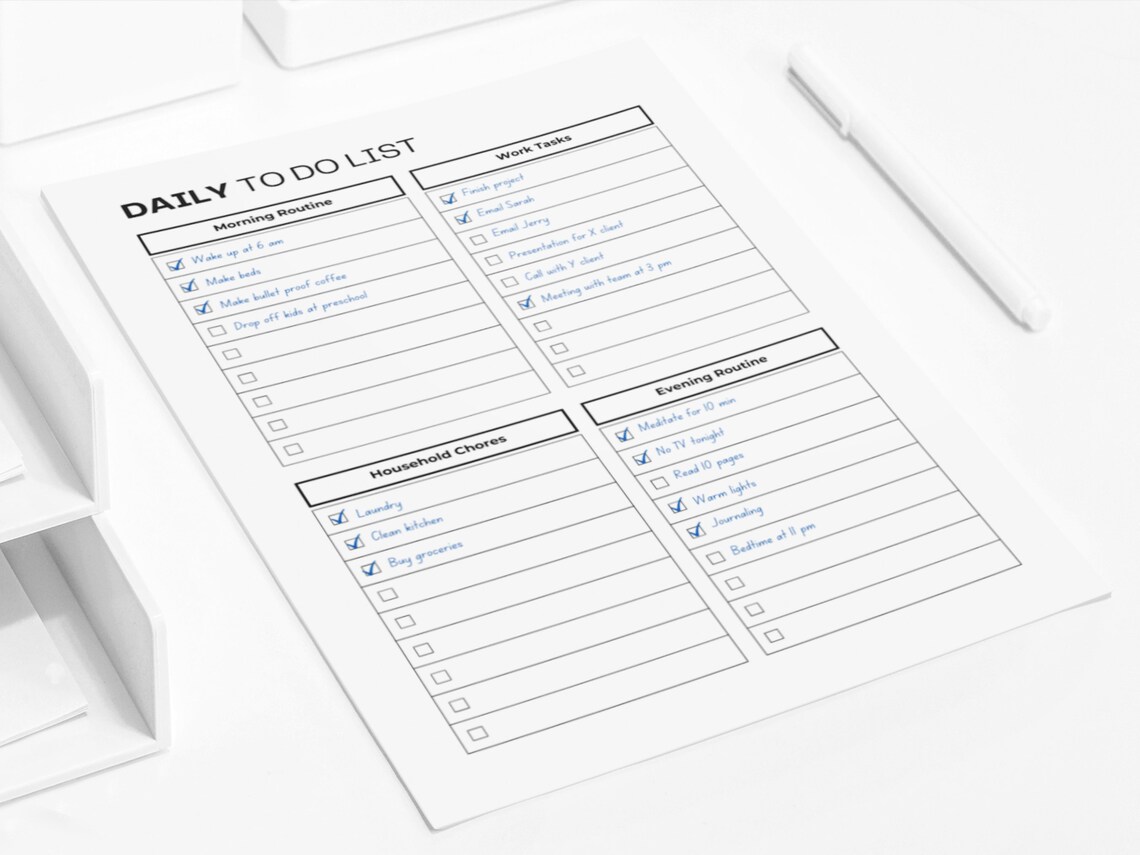 Daily to Do List Printable to Do List Digital Simple to Do Etsy UK