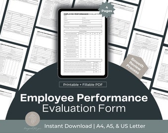 Employee Performance Evaluation Form, HR Review (Fillable PDF)