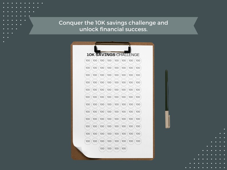 10K Savings Challenge Printable, Fillable PDF Tracker - Etsy