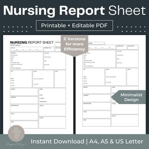 Nursing Report Sheet Patient Report Sheet Nursing Handoff Report Sheet Nursing Report Template Nursing Brain Sheet Nurse Report Sheet