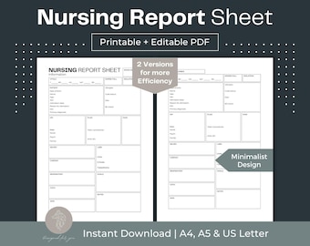 Nursing Report Sheet Patient Report Sheet Nursing Handoff Report Sheet Nursing Report Template Nursing Brain Sheet Nurse Report Sheet