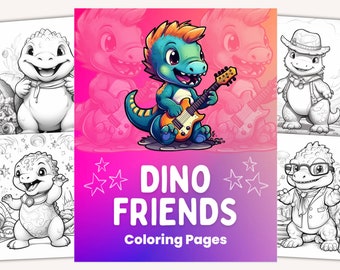 Dinosaur Coloring Book Cute for Kids Coloring Book Print At Home Coloring Book Printable Classroom Activity for Homeschool