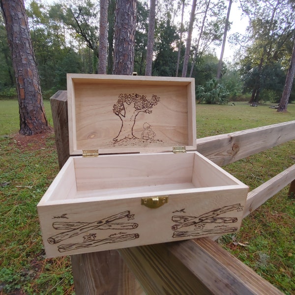 100 acre wood keepsake box, custom jewelry box, gift box, Large