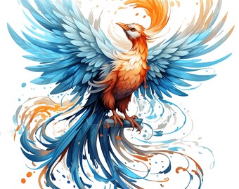 水彩フェニックス クリップアート 10 JPG 魔法のフェニックス 鳥 印刷