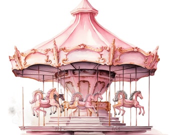  メリーゴーランド ピンク2014＆ブルー2011 ヴィンテージ 12種類のサイズのメリーゴーラウンド | 48～XNUMX席 | Dinisガイダンス