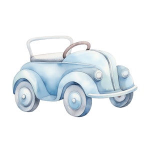 Baby Boy Toys Clipart, 10 JPG Baby Shower Set, Aquarelle Pépinière, Nouveau-né Téléchargement instantané Graphics Bundle Utilisation commerciale