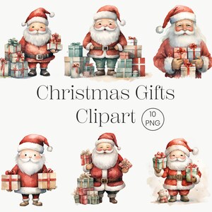 Kerstcadeaus clipart | 10 PNG's | Kerstcadeau vakantie clipart geschenkdozen clipart kerst decor Santa PNG digitale download