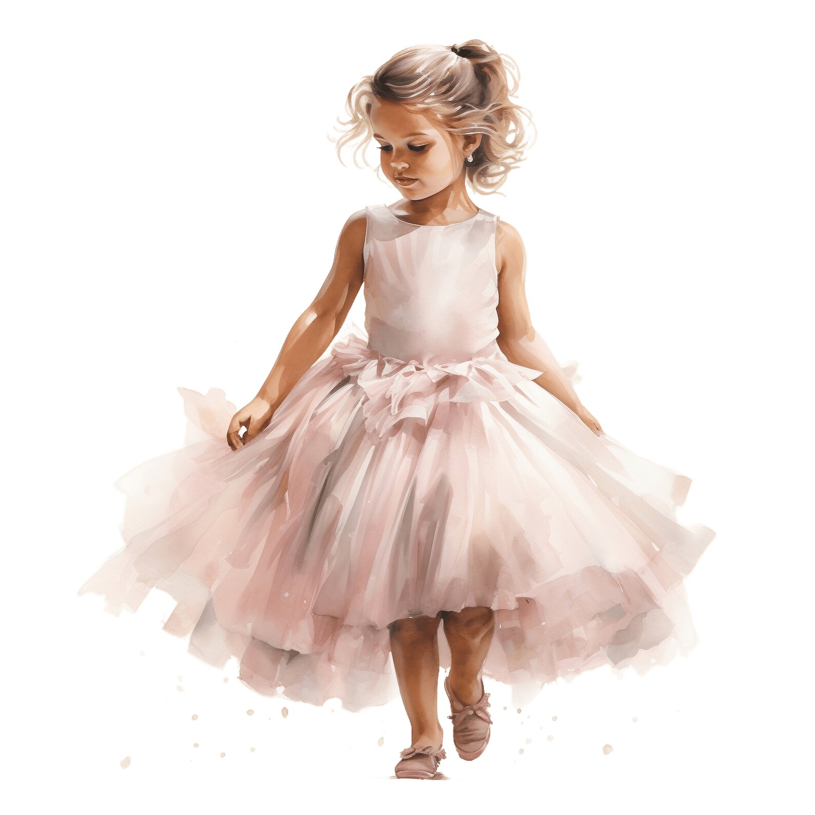 Little Girl Ballerina Clipart 10 JPG Cute Pink Ballet Dancer Printable ...