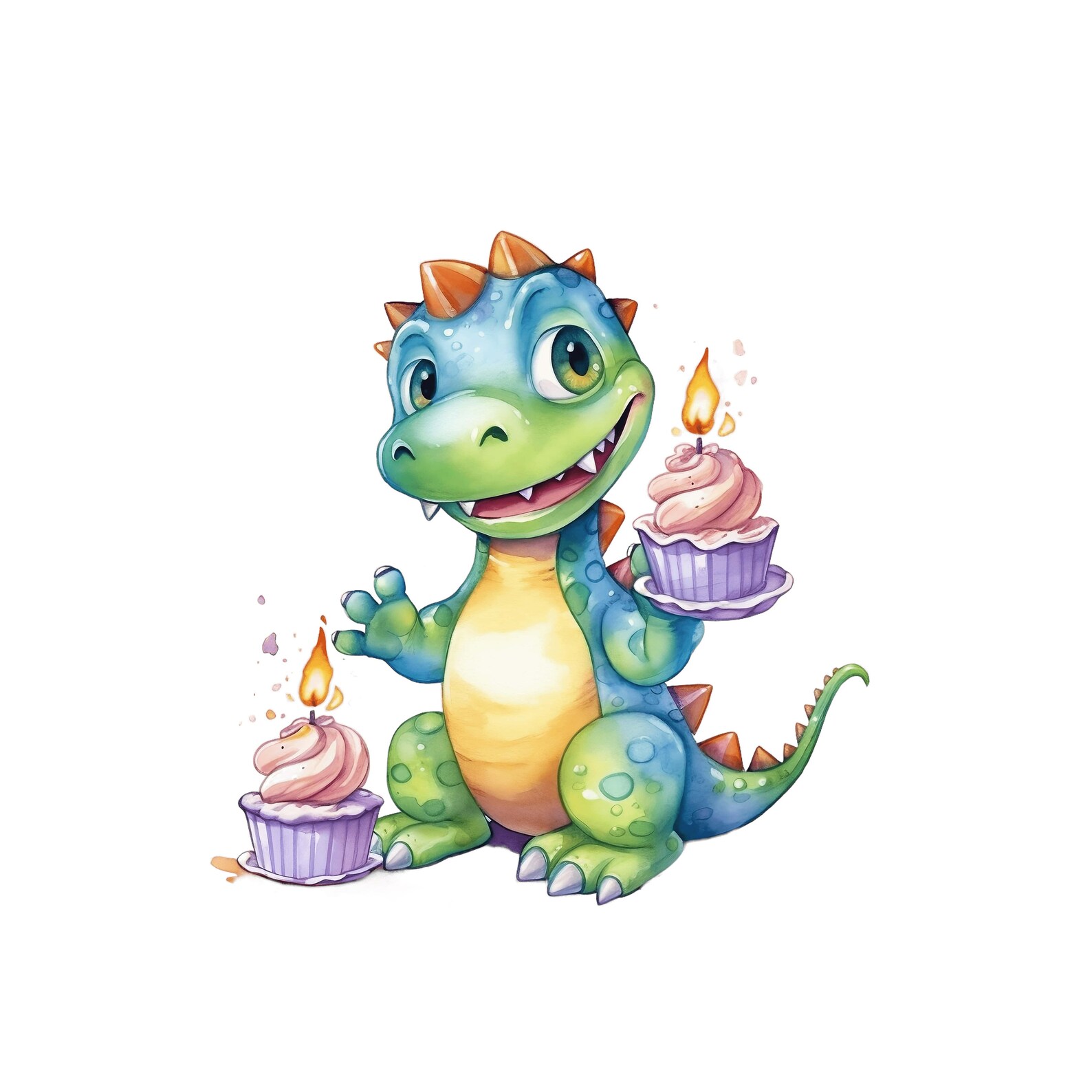 Dinosaur Watercolor Clipart | Baby Shower, Nursery Art (digital ...