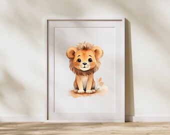Baby Lion clipart, Baby Lion PNG, Watercolor Baby Lion Baby Lion PNG Baby Lion clipart Baby Lion art Baby Lion digital animal Commercial use