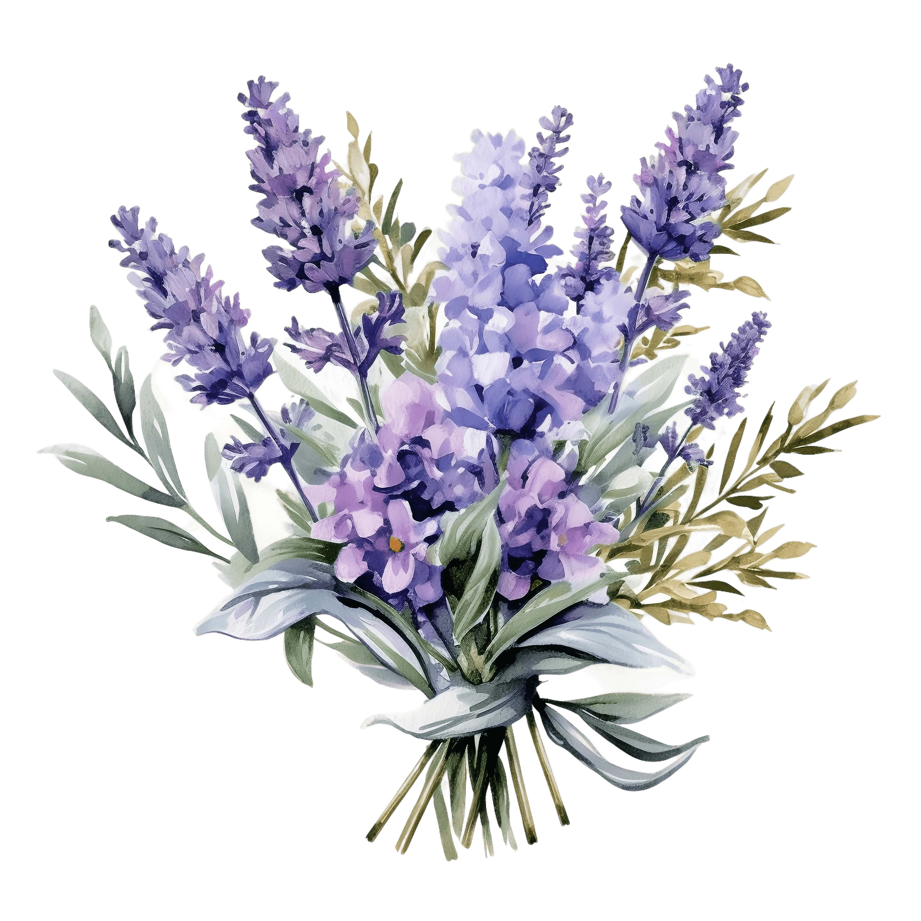 Watercolor Lavender Bouquet Clipart | Provence Floral (digital Download ...