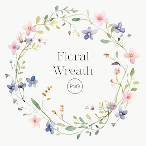 Acquerello primavera ghirlanda PNG trasparente viola floreale ghirlanda Clipart acquerello fiori rosa matrimonio Clipart Wild Floral Clipart