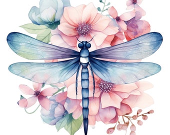 Watercolor DragonFly Clipart Collection Dragonfly Clipart, Insect Clipart, Dragonfly JPG, Watercolor Dragonfly, Digital Download