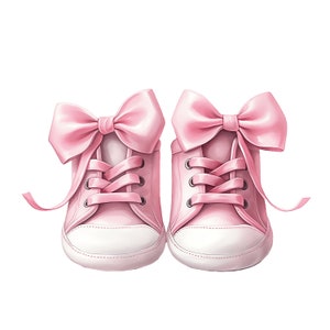 Acquerello Baby Girl Shoe Clipart / 10 JPG / Rosa Neonato Nursery JPG Baby Shower Baby Girl Festa di compleanno Docce per neonati