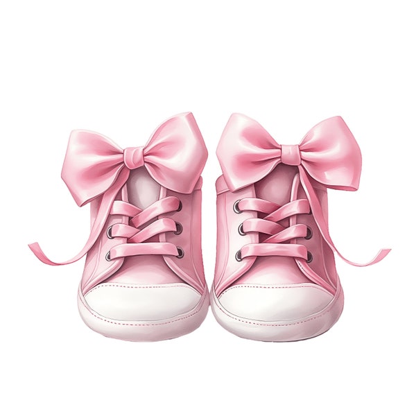 Watercolor Baby Girl Shoe Clipart | 10 JPG | Pink Newborn Nursery JPG Baby Shower Baby Girl Birthday party Newborn Baby Showers