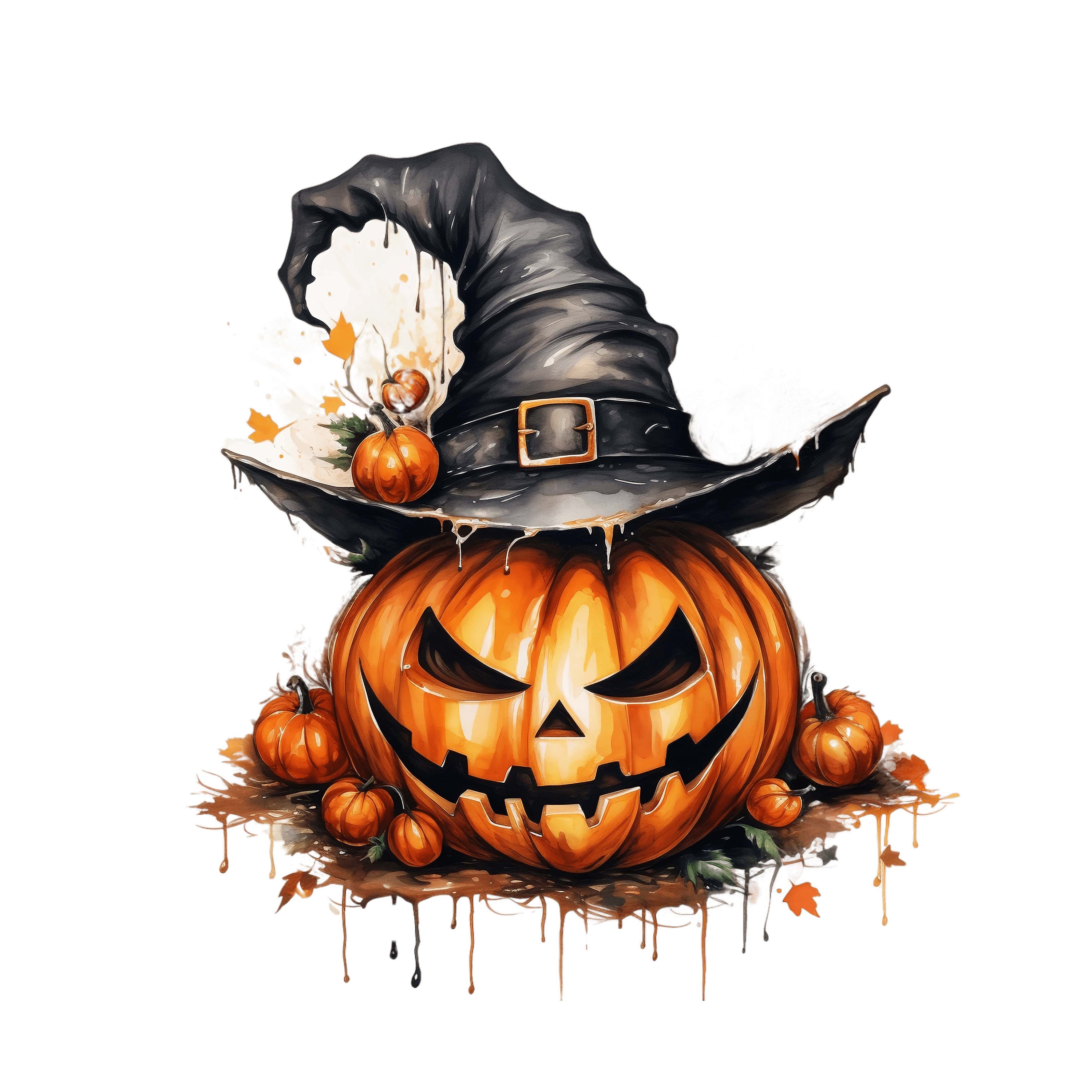 ハロウィンかぼちゃのクリップアート | 10 高品質 JPG | 秋の不気味な