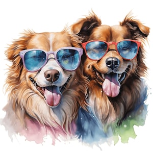 Cool Dogs Clipart, 10 High Quality JPG, Nursery Art, Digital Download, Card Making, Dogs Clipart, Paper Craft