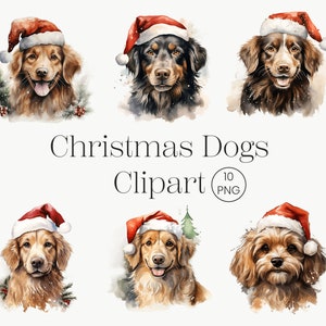 Christmas Dogs Clipart | 10 Transparent PNG | Dog Clipart, Dog PNG, Holiday Clipart, Christmas Clipart, Nursery Png, Digital Download